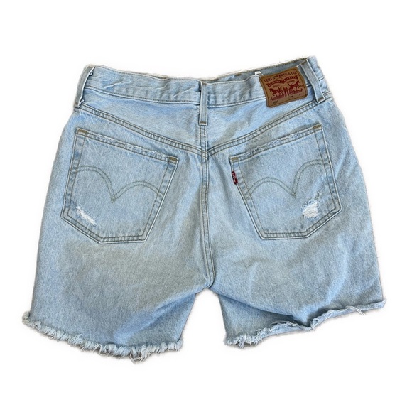 Levi’s 501 Button Fly High Rise Distressed Jean Shorts Sz 30 - Picture 3 of 11